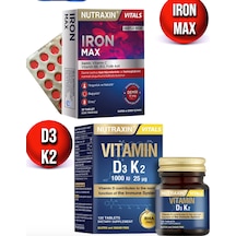 Nutraxin Iron Max - 30 Adet Tablet + Nutraxin D3 & K2 - 120 Adet Tablet