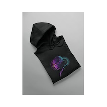 Magors Stıl-x Black Panther Baskılı Oversıze, Pamuklu, Kapüşonlu Sweatshırt Siyah