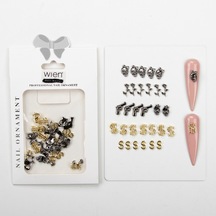 30lu Dolar Dizayn Metal Tırnak Süsleme Charm Nail Art Charm Taşları Wn-502