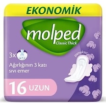 Molped Classic Thick Hijyenik Ped Uzun 16'lı