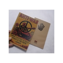 Owl Bag Özel Tasarım Vıntage Görünümlü Desenli Anti War Stop War Defter Çok Renklı