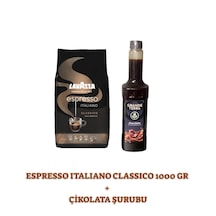 Lavazza Espresso Italiano Classico 1000 Gr + Grande Terra Çikolata Şurubu 750 Ml Seti Çekirdek