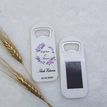 Mavi Pembe Çiçek Baskılı Dikey Açacak Magnet 4,5x10,5 Cm(30 Adet)