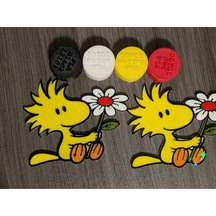 Snoopy Çizgi Filmi Woodstock Sarı Kuş Karakteri Dekoratif Buzdolabı Magneti