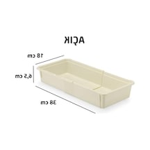 Ayarlanabilir Kayar Kızaklı Mini Çekmece Organizeri Uzuayıp Kısalan Konsül Masa Üstü Dzenleyici Krem, 4 Numara Açık Bej