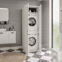 Savana Çamaşır Makinesi Ve Kurutma Makinesi Banyo Dolabı Beyaz