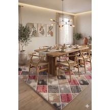 Villadia Home Textile Kaymaz Taban Modern Desen Yıkanabilir Leke Tutmaz Kolay Temizlenir Dört Mevsim Yolluk Koridor Salon Yatak Mutfak Odası Mürdüm