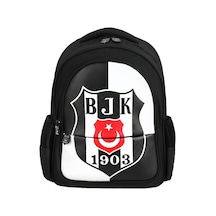 Beşiktaş 3 Bölmeli Bjk 1903 Logo Baskılı Suni Deri Okul Sırt Çantası Siyah 25360 Siyah