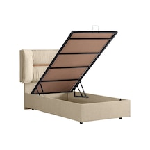 Setaymobilya Baza, Lizbon Tek Kişilik Baza + Başlık Seti, Krem