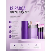 12'li Makyaj Fırça Seti Yumuşak Kıllı Profesyonel Kullanıma Uygun 04076140