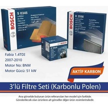 Skoda Fabia 1.4tdı 2007-2010 Bosch 3'lü Filtre Seti Karbonlu Polen