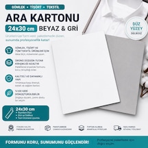 Premium Beyaz Gri Gömlek Ara Kartonu 24x30 Cm 500'lü Kazak, Tişört Ve Tekstil Ürünleri İçin