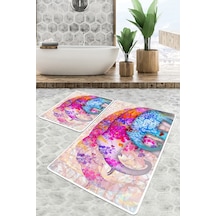 Borneo Banyo Halısı Djt 2 Li Set Çok Renkli