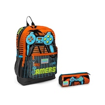 Coral High Turuncu Gamers İlkokul Sırt Çantası Ve Kalemlik Seti