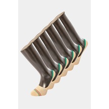 Türen 9002 Erkek Çizgili Babet Çorap 6'lı Paket-bej Bej