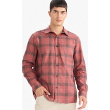 Defacto Regular Fit Polo Yaka Kareli Pamuklu Uzun Kollu Gömlek E8193ax25wnbn367 Kahve-bn367