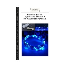 Premium Sunum Aydınlatma Etkinlik 3 Mt Mavi Pilli Peri Led