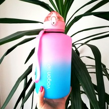2 Litre Pembe Kapaklı Life Motivasyonlu Tritan Spor Salonu Şişes
