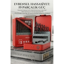 19 Parça 1 - 10mm Alüminyum Metal Ağaç Hss Uçlu Dın 338rn Matkap Ucu Seti 723033