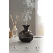 H15 Koyu Kahve Led Işıklı 300ml Sessiz Ultrasonik Flower Hava Nemlendirici (İthalatçı Garantili)