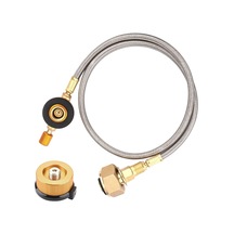 Symbee Metal Boru Gaz Doldurma Valfi + Adaptör Seti Uzun/düz Gaz Tankı İçin - 60cm, 120g Çok Renkli