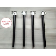 Demontepark Masa Ayağı,Konik Boru Ayak, Metal Ayak, Siyah Renk, Beyaz Renk