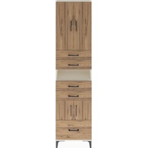 Arges Dolap 4 Raflı 5 Çekmeceli 4 Kapaklı 60x30x243 Aytaşı-çam Aytası