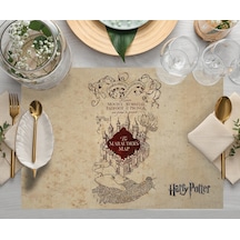 Adawall Home Hp Marauders Map Kumaş Amerikan Servis 4'lü Set Bej