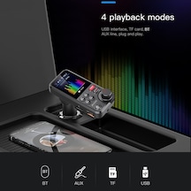 Artfulabode Verici Usb Şarj Renkli Müzik Mp3 Fm Ekranlı Çift Hoparlörlü Araç Adaptörü 1.8 İnç