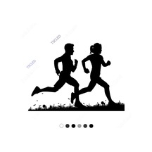 Spor Yapan Dağda Koşan Kadın Erkek Sticker 15Cm