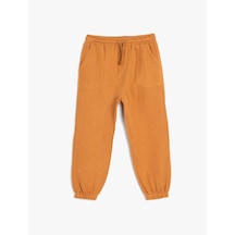 Koton Pamuklu Beli Bağcıklı Cepli Basic Jogger Pantolon Kiremit 5smb40037tw Kiremit