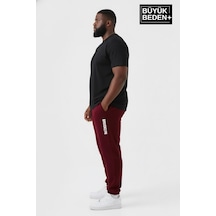 Süperlife Erkek Büyük Beden Brooklyn Baskılı Paça Lastikli Jogger İnce Eşofman Altı Spr26bea951-2 Bordo