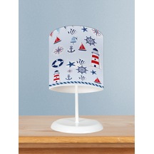 Mekta Home Bebek Ve Çocuk Odası Denizci Motif Desenli Abajur