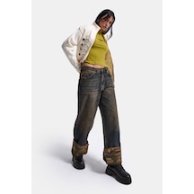 Kadın T.kot Rengi 2w6-64 Crop Barrel Fit Özel Tasarım Denim Jean