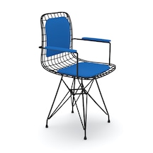 Knsz kafes tel sandalyesi 1 li mazlum syhmvi kolçaklı sırt minderli ofis cafe bahçe mutfak