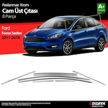 S-Dizayn Ford Focus 3 Sd Krom Cam Üst Çıtası 8 Prç 2011-2018