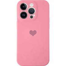 Apple Uyumlu iPhone 14 Pro Kalp Logolu Kamera Korumalı İçi Kadife Lansman Silikon Kapak - Yeşil