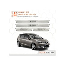 Renault Scenic 2009-2016 Uyumlu Satine Krom Kapı Koruma Eşiği 4 P
