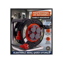 Araç Şarjı Uyumlu 3x2.5 Mm 25 Metre Hes Veya Öznur Kablolu Makara Sarim Ip54 - Uyumlu Halojen Fre Erkek Fişli Uzatma - 888456750