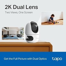 C245d 2k 3mp Çift Lensli Akıllı Güvenlik Kamerası 360 Geniş Açı Ve Tele-lens Akıllı Hareket Takibi Aı Kişi Ve Bebek Ağlaması Algılama Çift Ekran İzleme Bulut/sd Kart