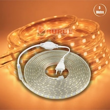 5 Metre Amber Işık Hortum Şerit Led Dış Ortam Aydınlatma 220v Fişli Sb-6539
