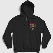 Presmono Unisex Ivy Bullet For My Valentine Fermuarlı Kapüşonlu Sweatshirt Siyah