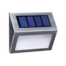 Lemestar Güneş Enerjili 3 Led Isınma Işıkli Dış Mekan Duvar Lambası, Ip44 Koruma, 6-8 Saat Süre, Paslanmaz Çelik, Bahçe/merdiven/çit Işığı