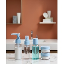 Kompakt 5'li Seyahat Banyo Şişe Takımı Çantalı