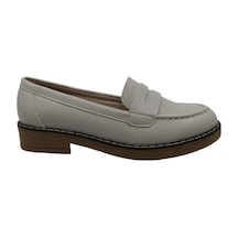 Zerhan 2404 Kadın Krem Günlük Kullanım Loafer Ayakkabı Krem