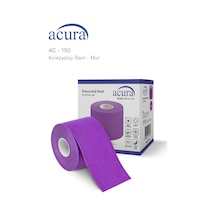 Ac-150 Yüz & Vücut Uyumlu Hipoalerjenik Kinesyo Tape  Bandı 5m X 5cm Mor Renk 1 Beden