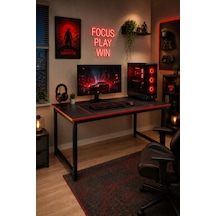 Siyah Kırmızı Oyuncu Masası 60x120, Çalışma Masası, Bilgisayar Masası, Gamer Masa, Metal Ayaklı Siyah/kırmızı