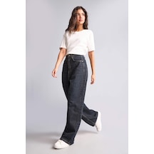 Defacto Baggy Fıt Yüksek Bel Uzun Jean Yıkama Efektli Siyah Pantolon H1643ax26aunm40 Siyah-nm40
