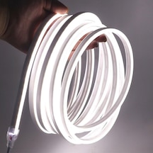 220v Neon Led Hortum 5 Metre 6400k Beyaz Işık 120 Led/m Tak Çalıştır Ip65 Su Geçirmez Şerit Led Dış Mekan Aydınlatma