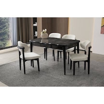 Ortadan Açılır Büyüyen 70x120cm Mermer Desenli Ahşap Salon Yemek Masa Sandalye Takımı 4 Nergis Sanda Mermer-ekru Ortadan Açılır Büyüyen 70x120cm Mermer Desenli Ahşap Salon Yemek Masa Sandalye Takımı 4 Nergis Sanda Mermer-ekru